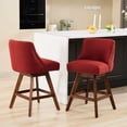 thumbnail image 1 of Fabric - covered Bar Stools | 360-degree Rotation for Dining Interaction | Back Support with Curved Backrest, 1 of 6