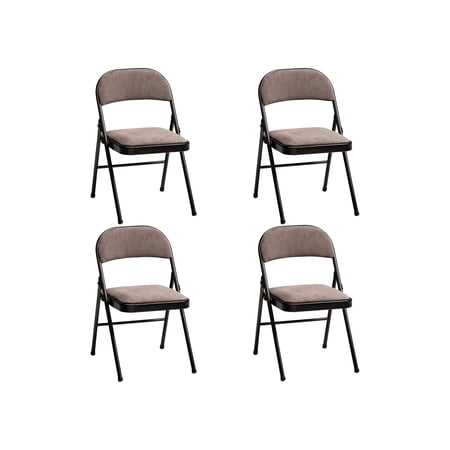 Fabric double padded folding chair - Brown Corrin fabric