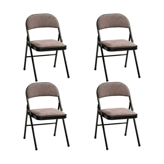 Fabric double padded folding chair - Brown Corrin fabric