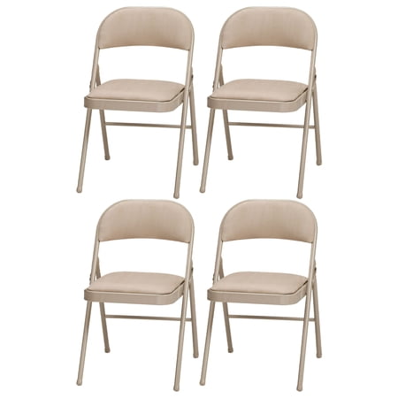 Fabric double padded folding chair - Sand Buff