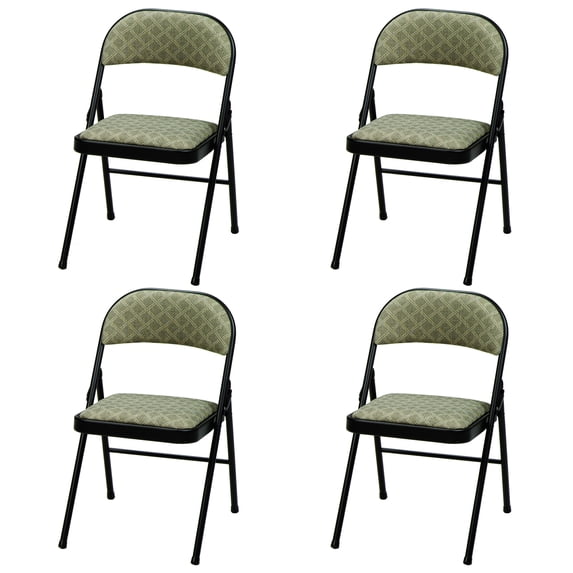 Open Box Fabric double padded folding chair - Zuni and black frame