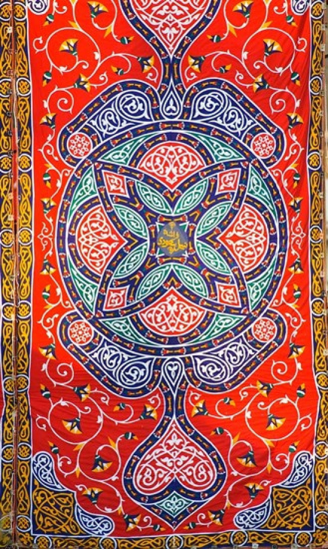 Fabric hanging outside of a Mosque in Cairo Egypt Canvas Art - Darrell Gulin DanitaDelimont (22 x 36)