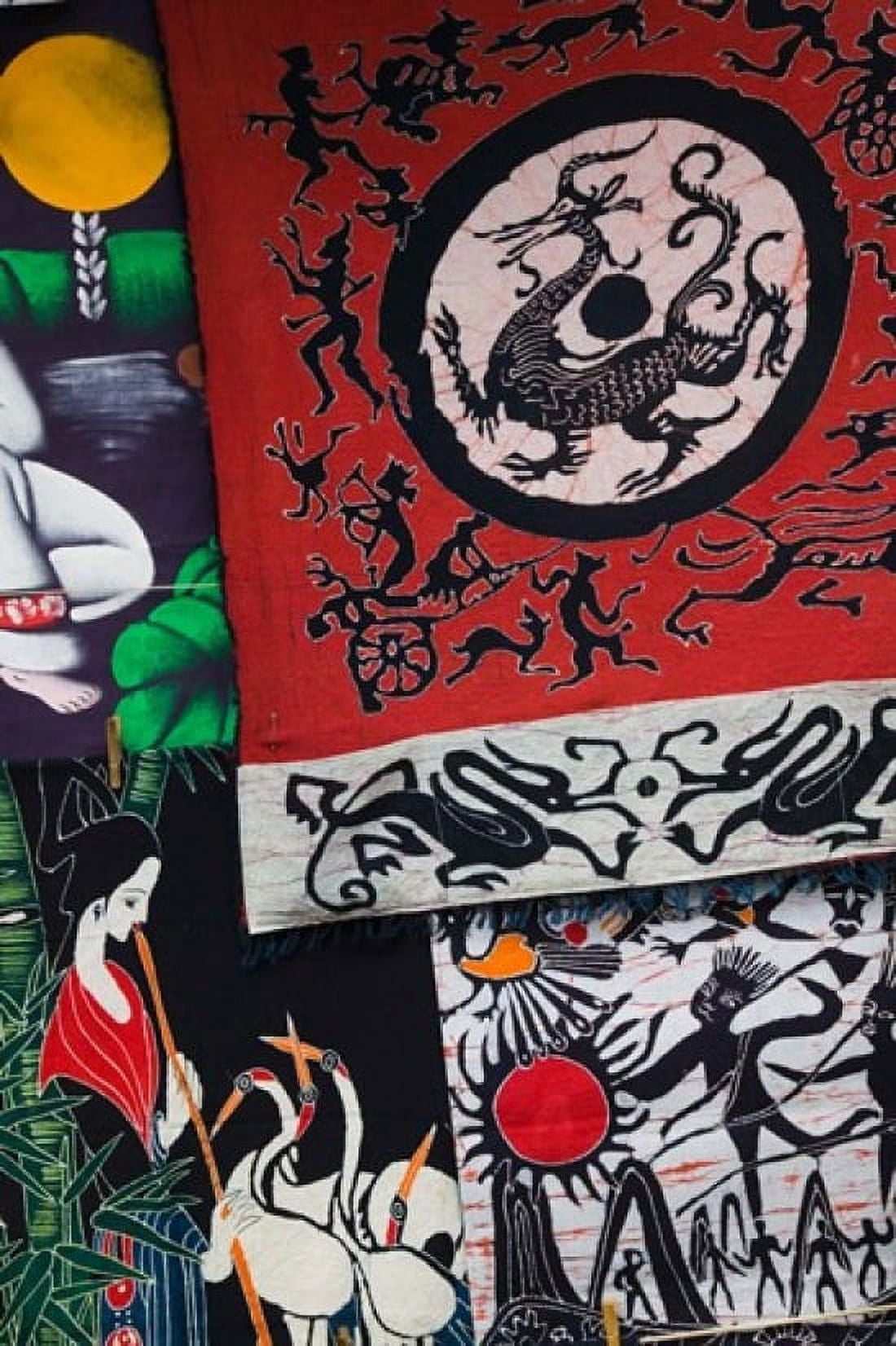 Fabric items for sale at a market stall Old Town Dali Yunnan Province China Canvas Art - Panoramic Images (24 x 36)