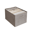 thumbnail image 1 of Fabric storage box , 20"x15.8"x11.5", Foldable Linen Fabric Storage Boxes,with Handle Cabinet Organizer for Bedroom, Cosmetics and Snacks, 1 of 5