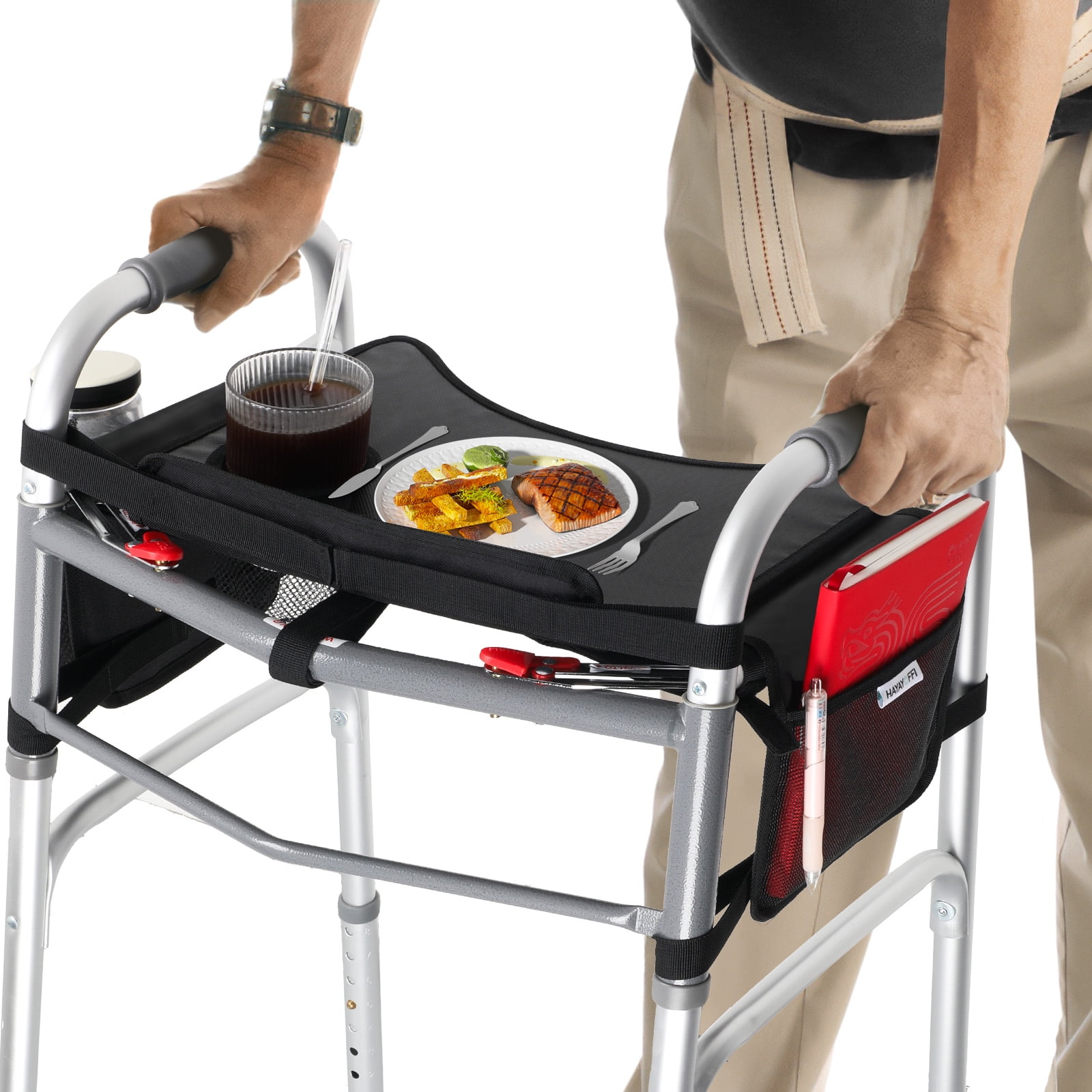 Walker Tray with Cup Holder, Mobility Table Trays for Walkers for