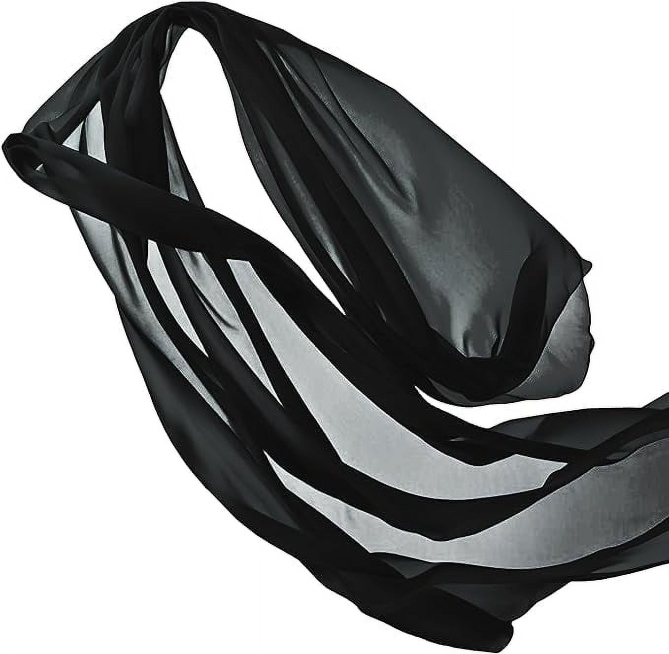 FabricLA 100% Polyester Chiffon Fabric - 58/60" Inches (152 CM) Wide - Lightweight Chiffon Sheer Fabric - Perfect for Venue, DIY & Wedding - Chiffon Fabric by The Yard - Black, 2 Continuous Yards