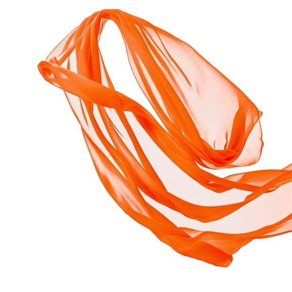 FabricLA 100% Polyester Chiffon Fabric - 58/60" Inches (152 CM) Wide - Lightweight Chiffon Sheer Fabric - Perfect for Venue & Wedding - Chiffon Fabric by The Yard - Bright Orange, 2 Continuous Yards