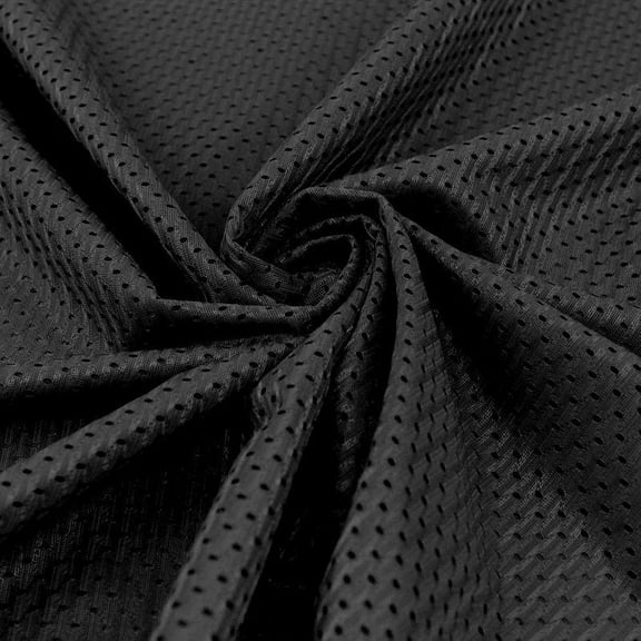 FabricLA 100% Polyester Football Mesh Fabric - 58/60" Inches (150 cm) Wide - Football Mesh Fabric by The Yard - Use in Sports Uniforms for Football, Basketball - Black Mesh Fabric