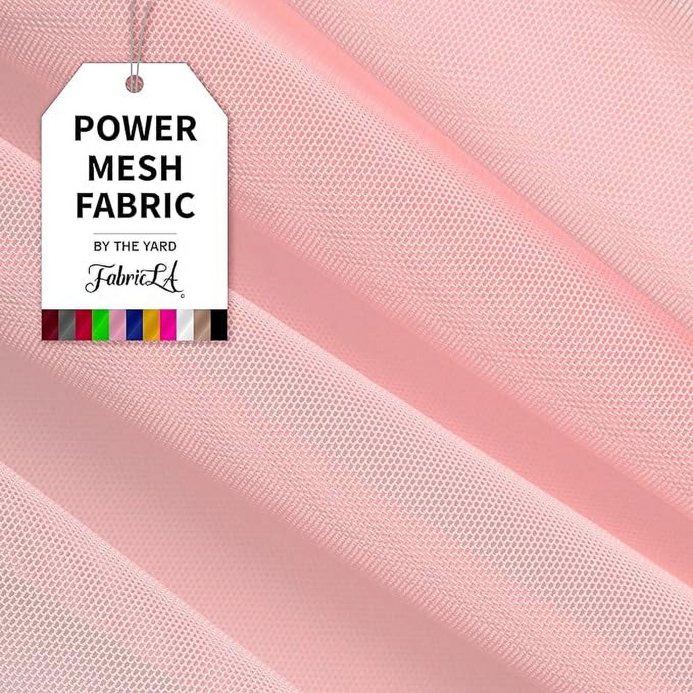 FabricLA, 4-Way Stretch Power Mesh Fabric Lightweight Sheer Power Mesh  Nylon Spandex Fabric Mesh, 3 Yards, 60 inch Wide