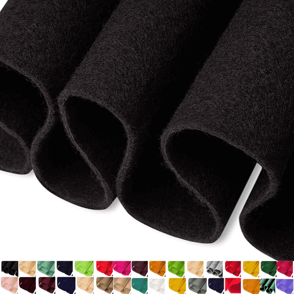 FabricLA Durable Soft Acrylic Felt Fabric - 72 Inch Wide 1.6mm Thick for Sewing, Cushion, DIY Arts & Crafts - Black, 2 Yard