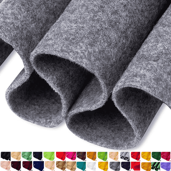FabricLA Acrylic Felt Fabric - 72" Inch Wide 1.6mm Thick Felt by The Yard - Use Felt Sheets for Sewing, Cushion and Padding, DIY Arts & Crafts - Charcoal, 4 Yard