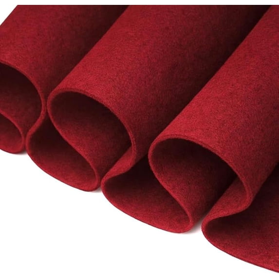 FabricLA Acrylic Felt Fabric - 72" Inch Wide 1.6mm Thick Felt by The Yard - Use Felt Sheets for Sewing, Cushion and Padding, DIY Arts & Crafts - Dark Red, 10 Yard