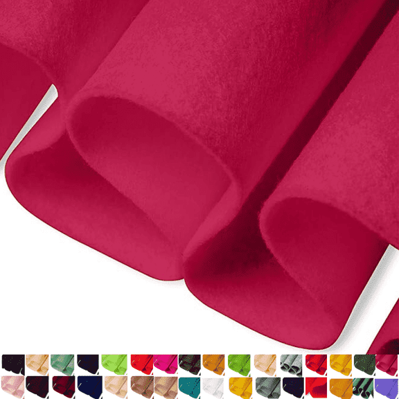 FabricLA Acrylic Felt Fabric - 72" Inch Wide 1.6mm Thick Felt by The Yard - Use Felt Sheets for Sewing, Cushion and Padding, DIY Arts & Crafts - Fuchsia, 1 Yard