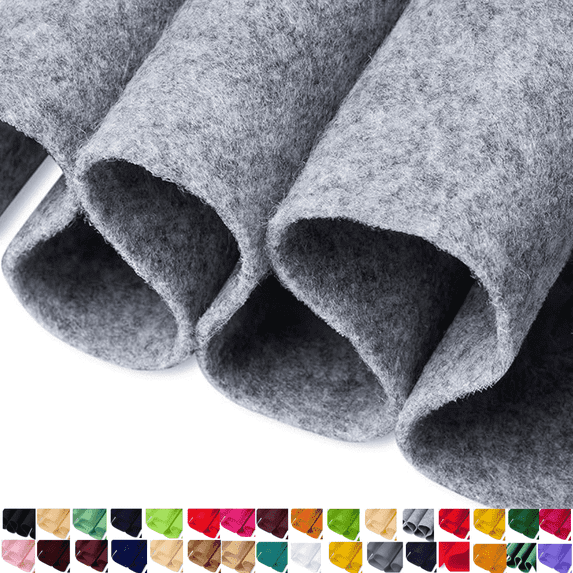 FabricLA Acrylic Felt Fabric - 72" Inch Wide 1.6mm Thick Felt by The Yard - Use Felt Sheets for Sewing, Cushion and Padding, DIY Arts & Crafts - Heather Grey, 2 Yard