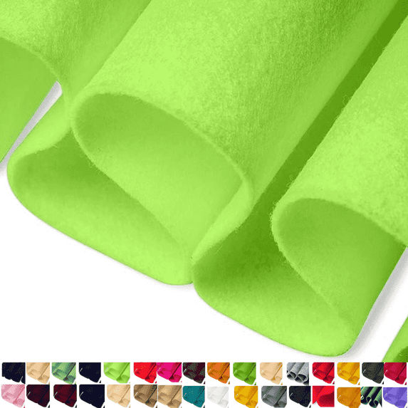 FabricLA Acrylic Felt Fabric - 72" Inch Wide 1.6mm Thick Felt by The Yard - Use Felt Sheets for Sewing, Cushion and Padding, DIY Arts & Crafts - Neon Green, 7 Yard