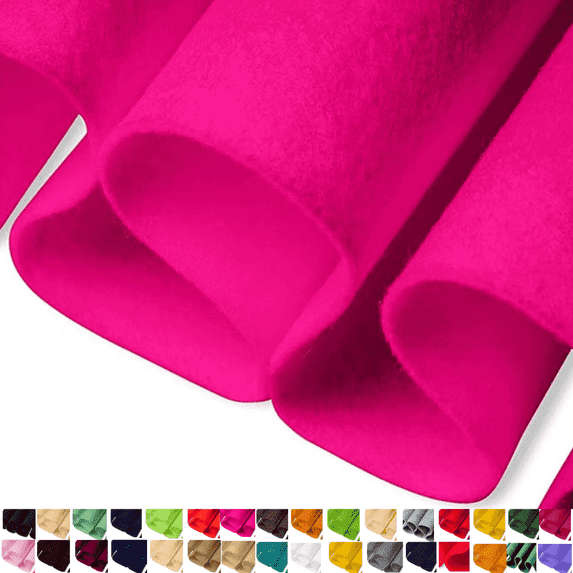FabricLA Acrylic Felt Fabric - 72" Inch Wide 1.6mm Thick Felt by The Yard - Use Felt Sheets for Sewing, Cushion and Padding, DIY Arts & Crafts - Neon Pink, 20 Yard