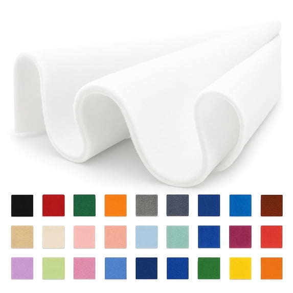 FabricLA Acrylic Felt Fabric - 72" Inch Wide 1.6mm Thick Felt by The Yard - Use Felt Sheets for Sewing, Cushion and Padding, DIY Arts & Crafts - White, 10 Yard