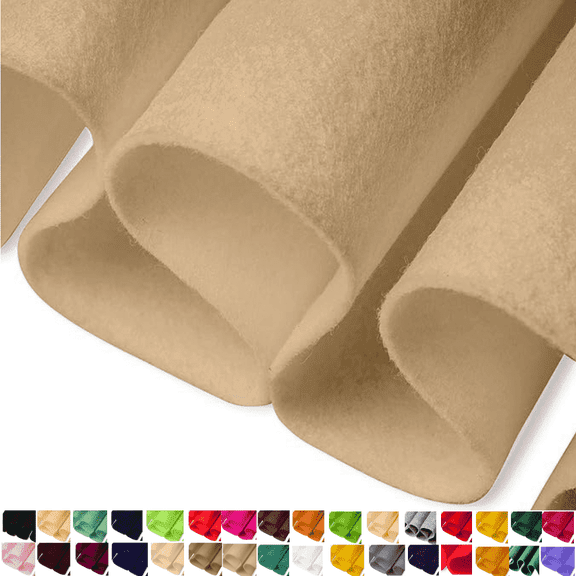 FabricLA Acrylic Felt Fabric - 72" Inch Wide & 1.6mm Thick Non-Stiff Felt Fabric by The Yard - Use Soft Felt Roll for Crafts, Sewing, Cushion, and Padding, DIY Arts & Craft (Half Yard, Taupe)