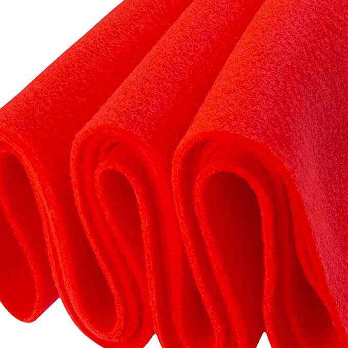 FabricLA Acrylic Felt Fabric - 72 Inch Wide 1.6mm Thick Felt by The Yard -  Use Soft Felt Sheets for Sewing, Cushion, and Padding, DIY Arts & Crafts (2  Yards, Dark Red)