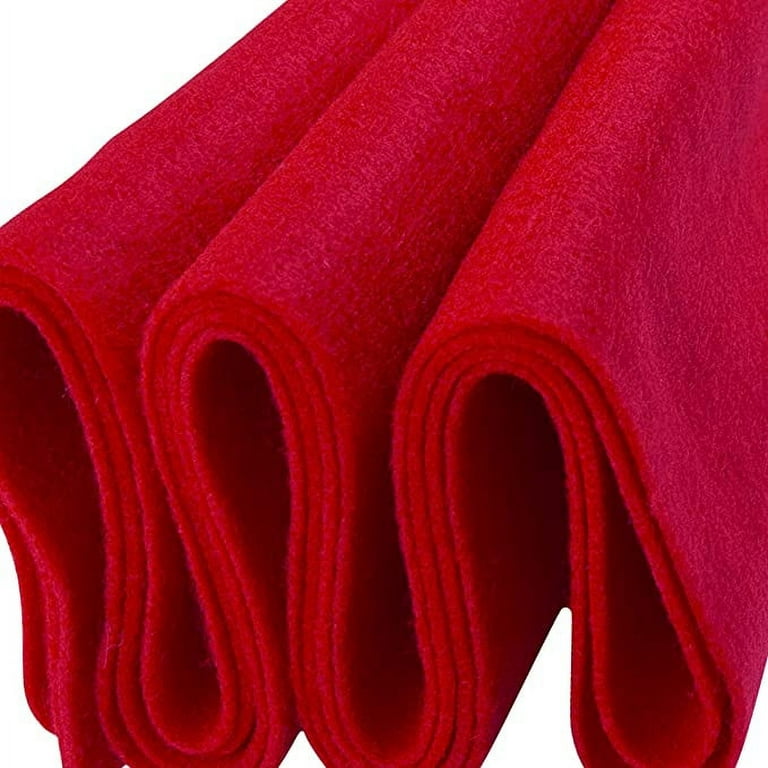 FabricLA Acrylic Felt Fabric - 72 Inch Wide 1.6mm Thick Felt by The Yard -  Use Felt Sheets for Sewing, Cushion and Padding, DIY Arts & Crafts - Red, 1  Yard 