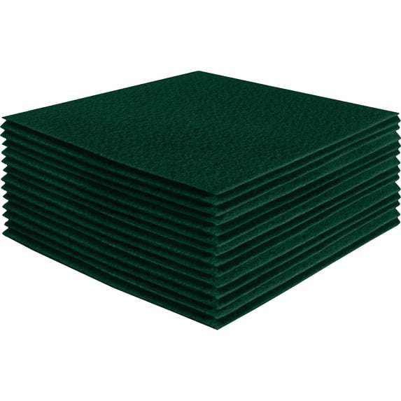 FabricLA Acrylic Felt Fabric - Pre Cut | 10" X 10" Inches | DIY Craft, Hobby, Costume, Decoration | Hunter Green - 24 Pieces
