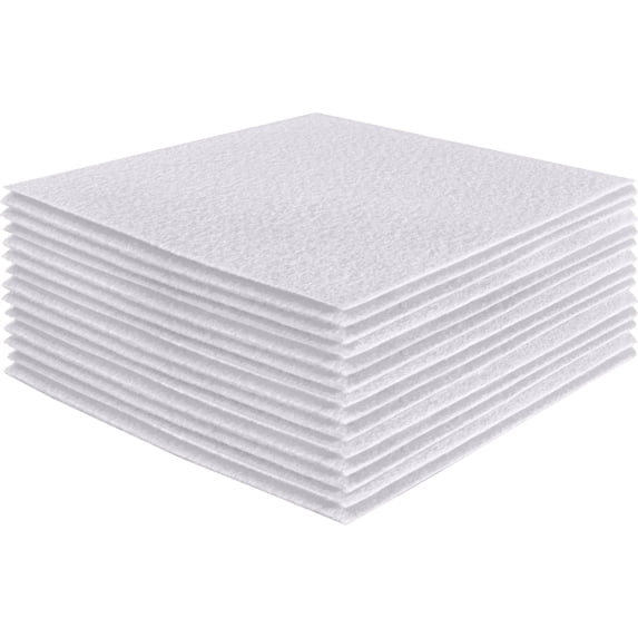 FabricLA Acrylic Felt Fabric - Pre Cut | 10" X 10" Inches | DIY Craft, Hobby, Costume, Decoration | White - 24 Pieces