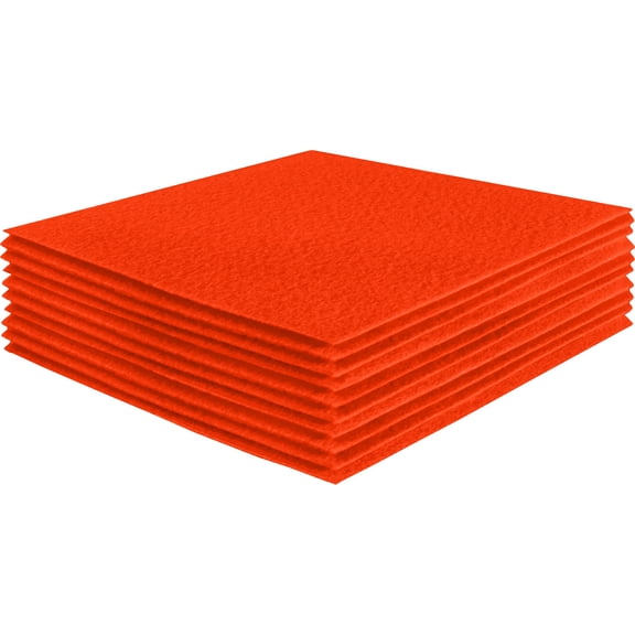 FabricLA Acrylic Felt Fabric - Pre Cut | 12" X 12" Inches | DIY Craft, Hobby, Costume, Decoration | Neon Orange A22 - 14 Pieces