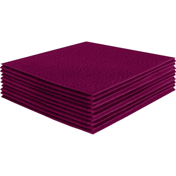 FabricLA Acrylic Felt Fabric - Pre Cut | 12" X 12" Inches | DIY Craft, Hobby, Costume, Decoration | Oxblood Burgundy - 14 Pieces