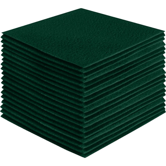 FabricLA Acrylic Felt Fabric - Pre Cut | 4" X 4" Inches | DIY Craft, Hobby, Costume, Decoration | Hunter Green - 42 Pieces