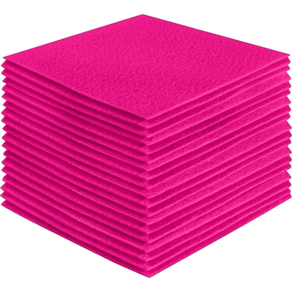 FabricLA Acrylic Felt Fabric - Pre Cut | 4" X 4" Inches | DIY Craft, Hobby, Costume, Decoration | Neon Pink A007 - 42 Pieces