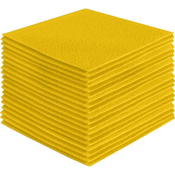 FabricLA Acrylic Felt Fabric - Pre Cut | 4" X 4" Inches | DIY Craft, Hobby, Costume, Decoration | Yellow - 42 Pieces
