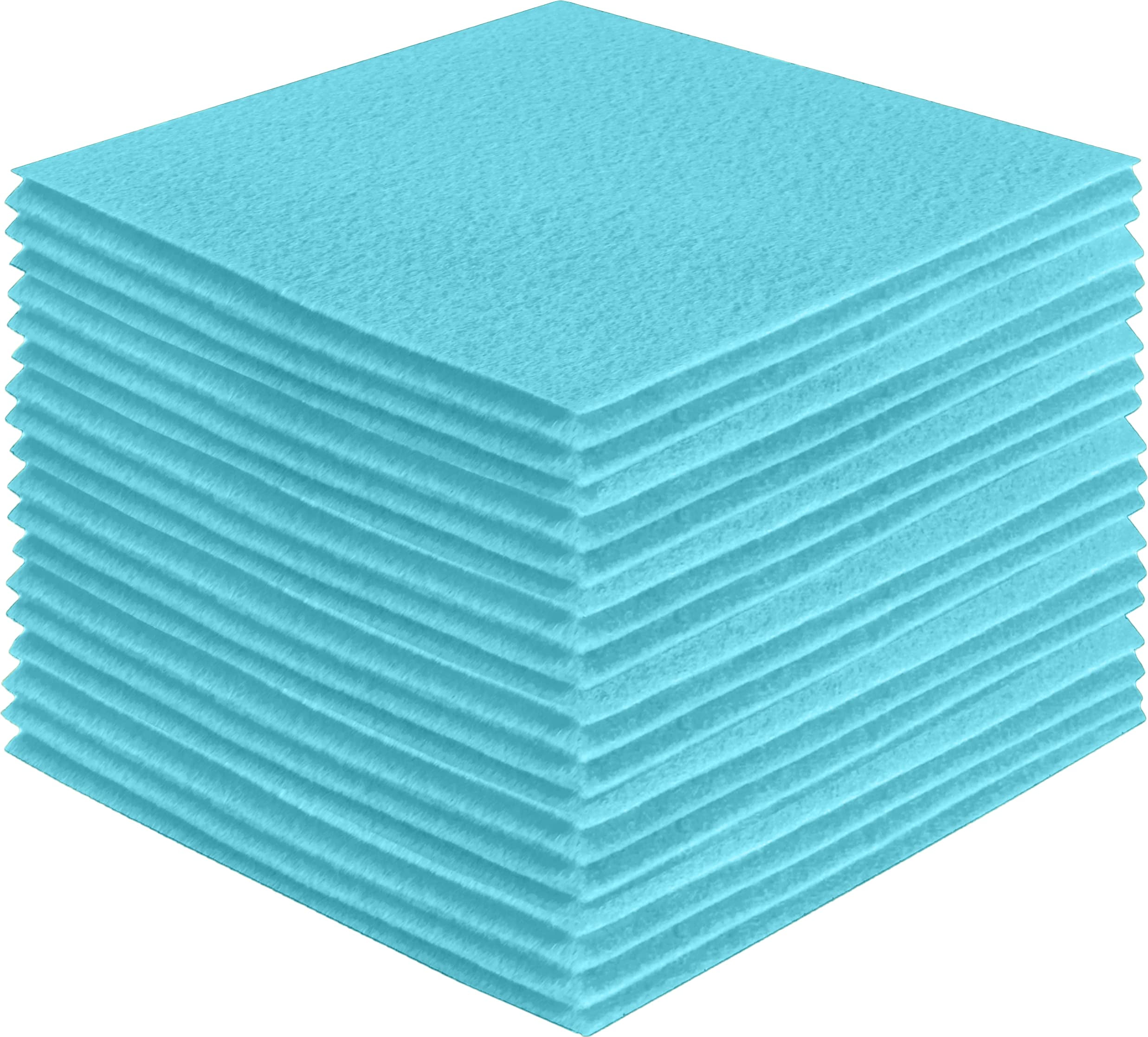 FabricLA Acrylic Felt Fabric - Pre Cut 4" X 4" Inches Felt Square Sheet Packs - Use Felt Sheets for DIY Craft, Hobby, Costume and Decoration - Baby Blue - 42 Pieces