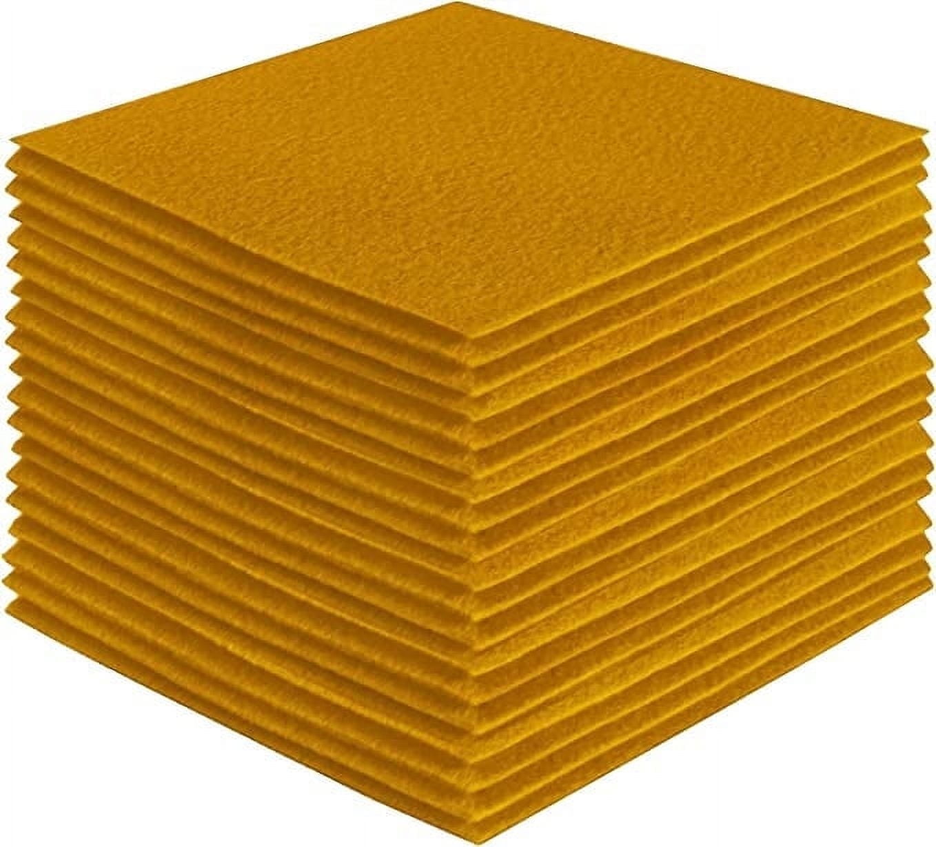 FabricLA Acrylic Felt Fabric - Pre Cut 4"X4" Inches Felt Square Sheet Packs - Use Felt Sheets for DIY Craft, Hobby, Costume and Decoration - Antique Gold - 42 Pieces