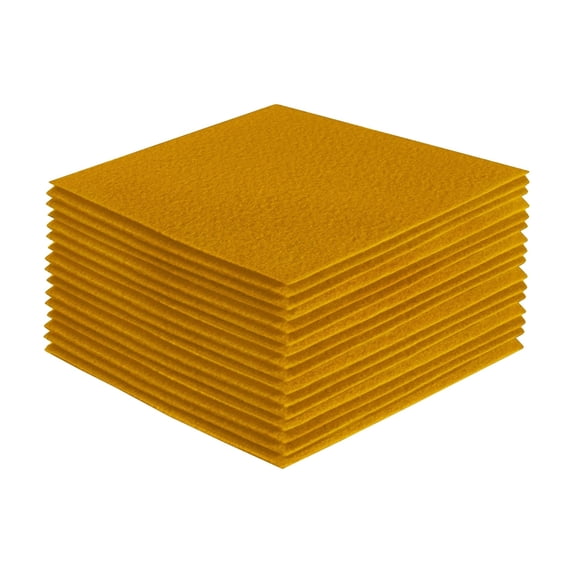 FabricLA Acrylic Felt Fabric - Pre Cut 6" X 6" Inches Felt Square Sheet Packs - Use Felt Sheets for DIY Craft, Hobby, Costume and Decoration - Antique Gold - 36 Pieces