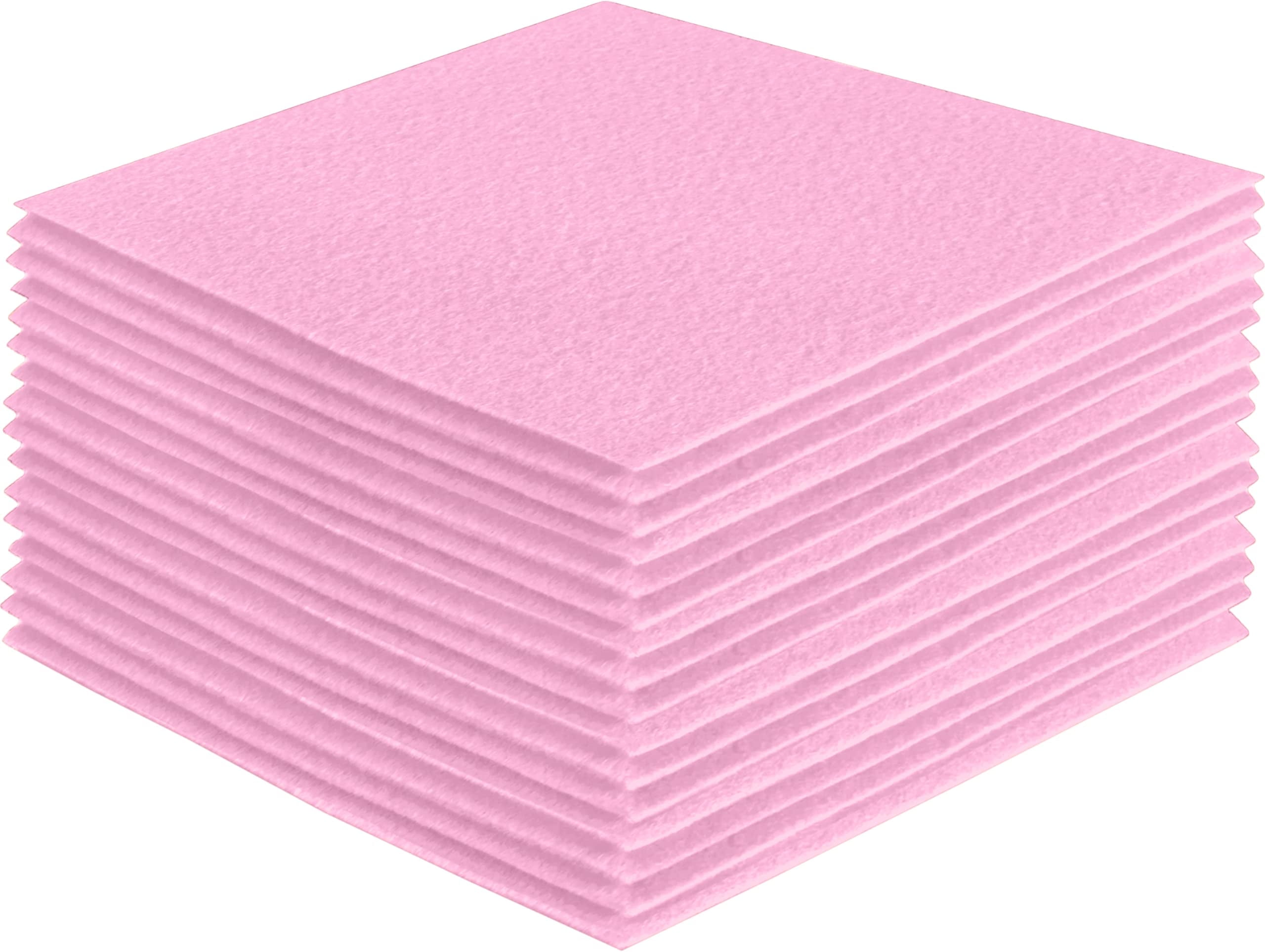 FabricLA Acrylic Felt Fabric - Pre Cut 6" X 6" Inches Felt Square Sheet Packs - Use Felt Sheets for DIY Craft, Hobby, Costume and Decoration - Baby Pink - 36 Pieces