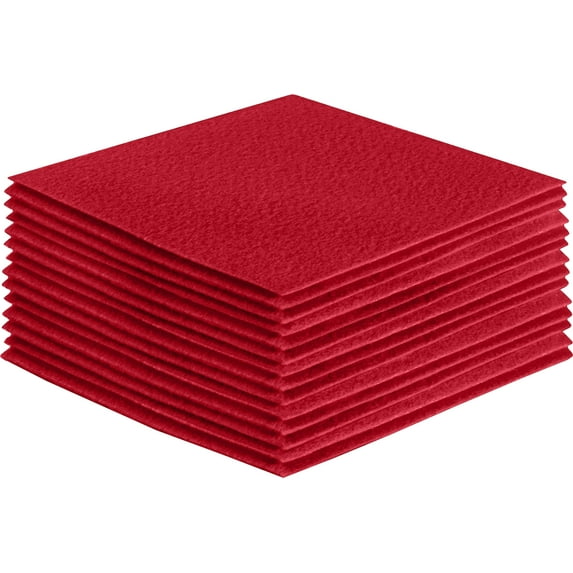 FabricLA Acrylic Felt Fabric - Pre Cut | 8" X 8" Inches | DIY Craft, Hobby, Costume, Decoration | Red - 30 Pieces