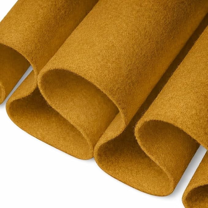 FabricLA Acrylic Felt Fabric | Soft, Non-Stiff Material | 72” Wide, 1.6mm Thick | Felt by The Yard for Crafts, Sewing, Padding & DIY Projects | 50 Yards Bolt (Antique Gold)