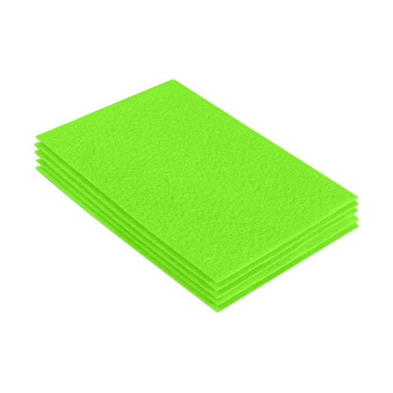 FabricLA Acrylic Felt Fabric Sheets for Crafts | Precut 9" X 12" Inch (20 cm X 30 cm) Felt Squares | Felt Fabric Sheets for DIY Crafts, Hobby, Costume, and Decoration | Neon Green, 5 Pieces