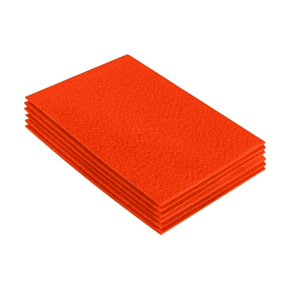 FabricLA Acrylic Felt Fabric Sheets for Crafts | Precut 9" X 12" Inch (20 cm X 30 cm) Felt Squares | Felt Fabric Sheets for DIY Crafts, Hobby, Costume, and Decoration | Neon Orange, 6 Pieces