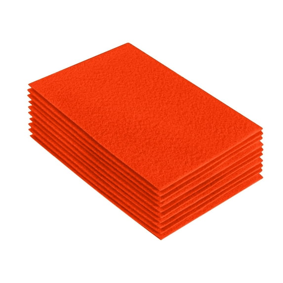 FabricLA Acrylic Felt Fabric Sheets for Crafts | Precut 9" X 12" Inch (20 cm X 30 cm) Felt Squares | Felt Fabric Sheets for DIY Crafts, Hobby, Costume, and Decoration | Neon Orange, 10 Pieces