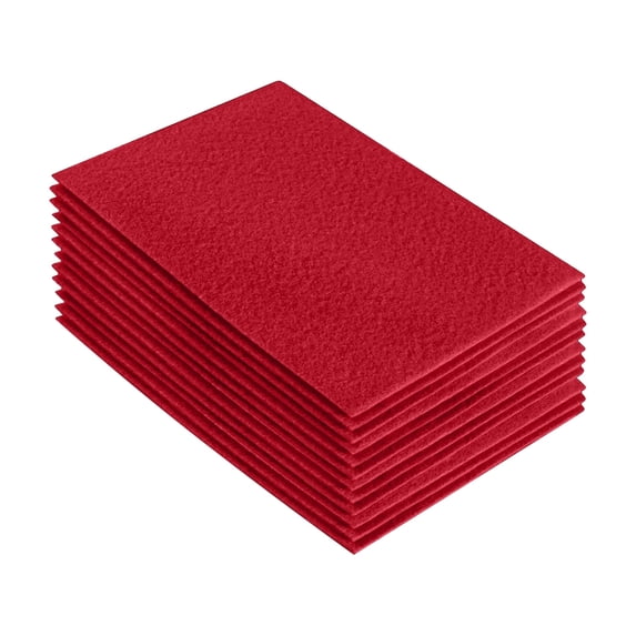 FabricLA Acrylic Felt Fabric Sheets for Crafts | Precut 9" X 12" Inch (20 cm X 30 cm) Felt Squares | Felt Fabric Sheets for DIY Crafts, Hobby, Costume, and Decoration | Red, 12 Pieces