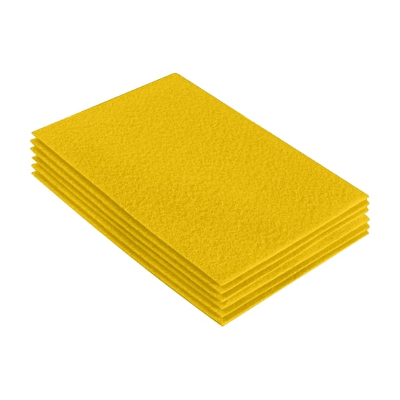 FabricLA Acrylic Felt Fabric Sheets for Crafts | Precut 9" X 12" Inch (20 cm X 30 cm) Felt Squares | Felt Fabric Sheets for DIY Crafts, Hobby, Costume, and Decoration | Yellow, 6 Pieces