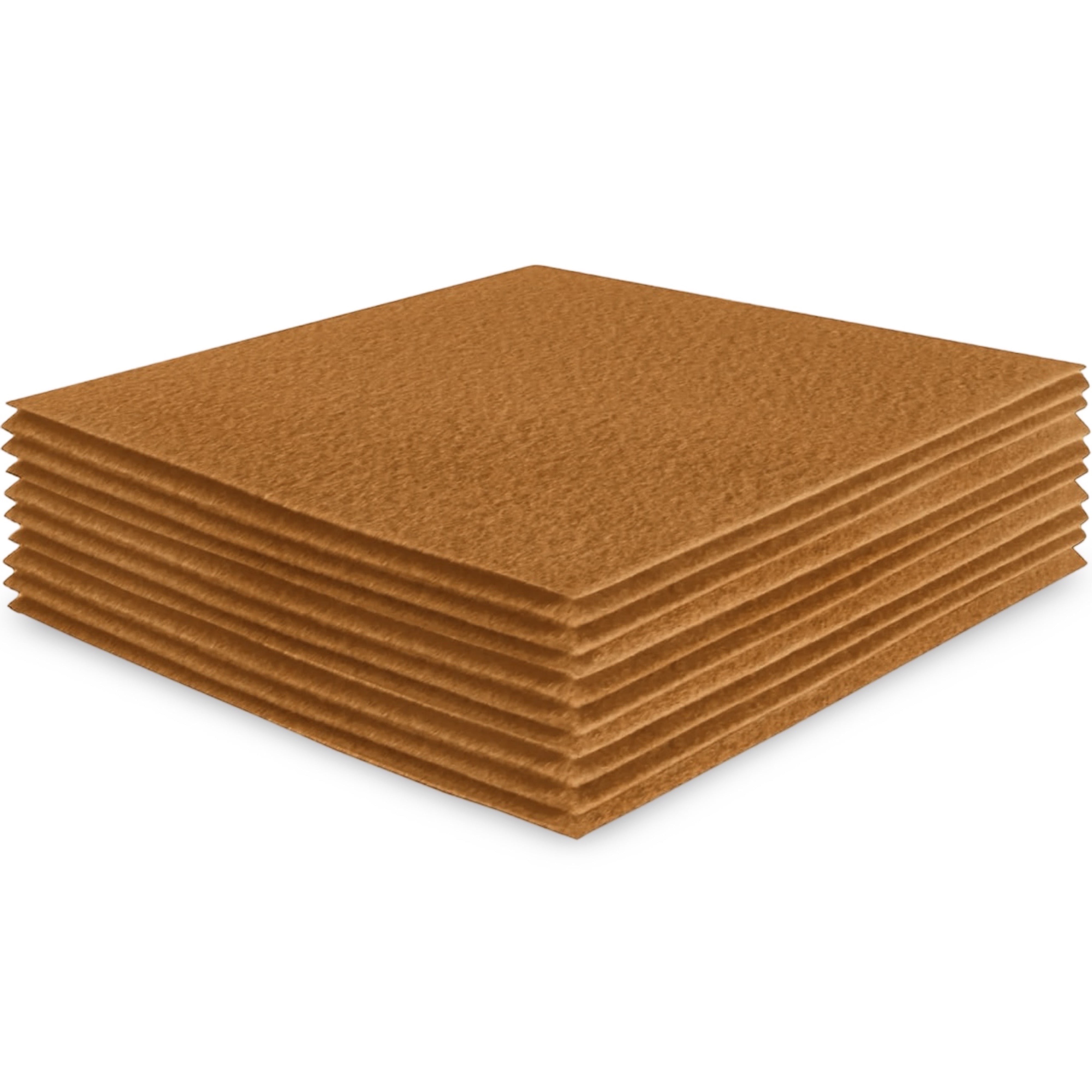 FabricLA Acrylic Felt Sheets for Crafts - Soft Precut 12" X 12" Inches (30.5cm X 30.5cm) Felt Squares - Use Felt Fabric Craft Sheets for DIY, Hobby, Costume, and Decoration - Camel, 14 Pieces
