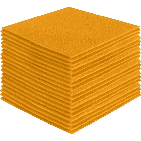 FabricLA Acrylic Felt Sheets for Crafts - Soft Precut 4" X 4" Inches (10cm X 10cm) Felt Squares - Use Felt Fabric Craft Sheets for DIY, Hobby, Costume, and Decoration - Gold, 42 Pieces