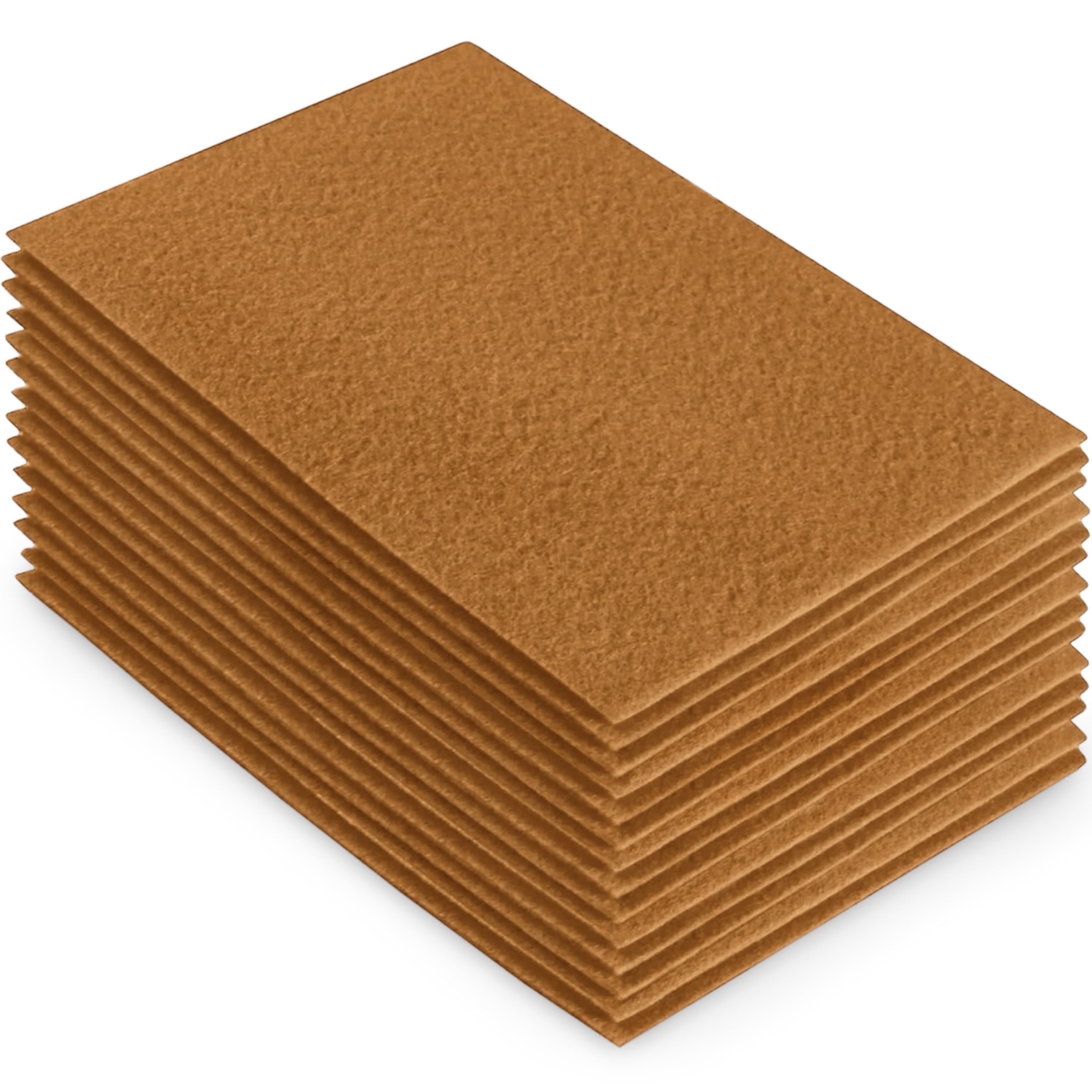 FabricLA Acrylic Felt Sheets for Crafts - Soft Precut 9" X 12" Inches (22.5cm X 30.5cm) Felt Squares - Use Felt Fabric Craft Sheets for DIY, Hobby, Costume, and Decoration - Camel, 24 Pieces