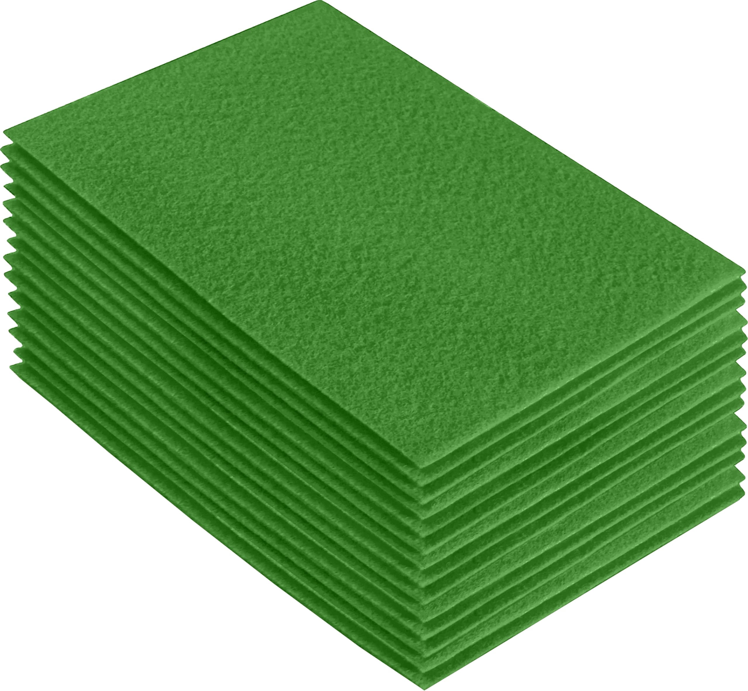 FabricLA Acrylic Felt Sheets For Crafts - Soft Precut 9" X 12" Inches (22.5cm X 30.5cm) Felt Squares - Use Felt Fabric Craft Sheets for DIY, Hobby, Costume, And Decoration - Green, 24 Pieces