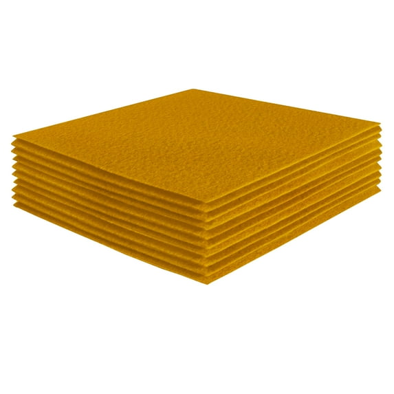 FabricLA Acrylic Felt Sheets For Crafts - Soft Precut 12" X 12" Inches (30.5cm X 30.5cm) Felt Squares - Use Felt Fabric Craft Sheets for DIY, Hobby, Costume, And Decoration - Antique Gold, 14 Pieces