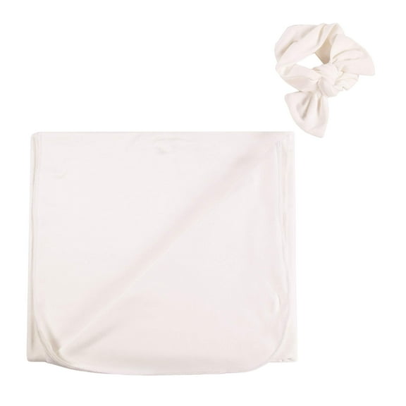 FabricLA BabyOdda Coming Home Baby Swaddle Wrap Set - Newborn Swaddle - includes Swaddle Sack Blanket (46" X 46"), and Headband - Use for Newborns to Toddlers - Ivory
