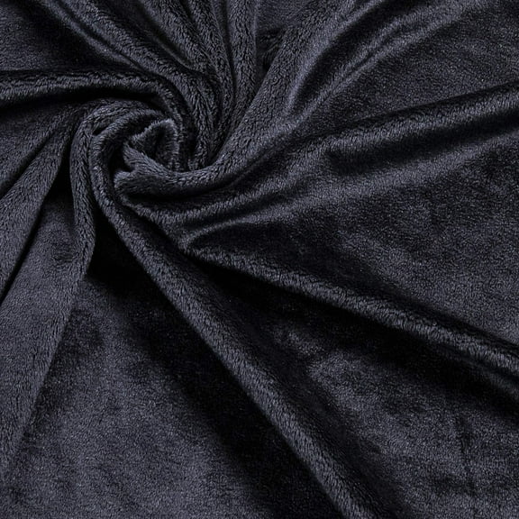 FabricLA | Black Solid Minky Fabric by The Yard | Minky Plush Cuddle Fabric | Soft Minky Fabric | 36" X 60" Inch Wide | Baby Blanket, Apparel, Throws | 1 Yard