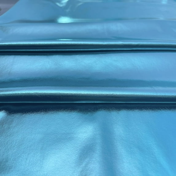 FabricLA | Blue Fabric | Metallic Fabric | Foil Lame Spandex Material | 4-Way Stretch Knit Fabric | 60" inches Wide | Fabric by The Yard for Dance wear, Costumes & Decoration - 10 Yard